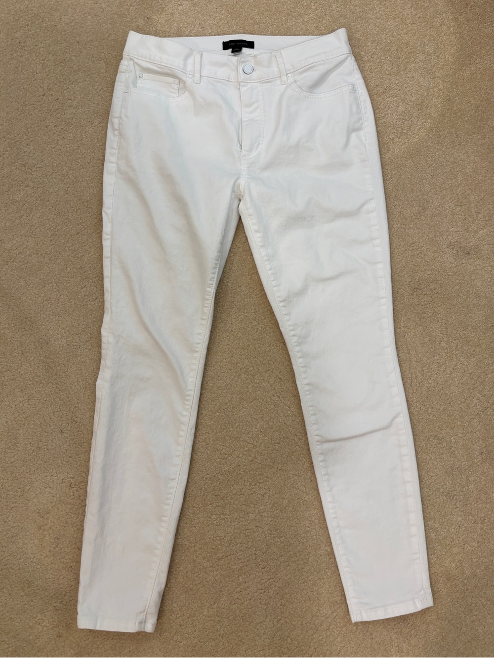 Ann Taylor White Skinny Ankle Jeans Size 6